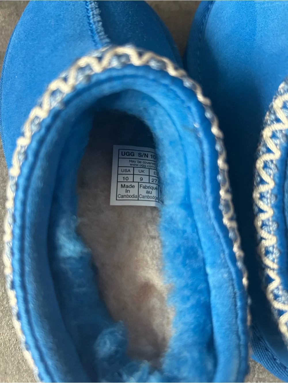 UGG Tasman Slippers Blue Toddler Size 10 NEW